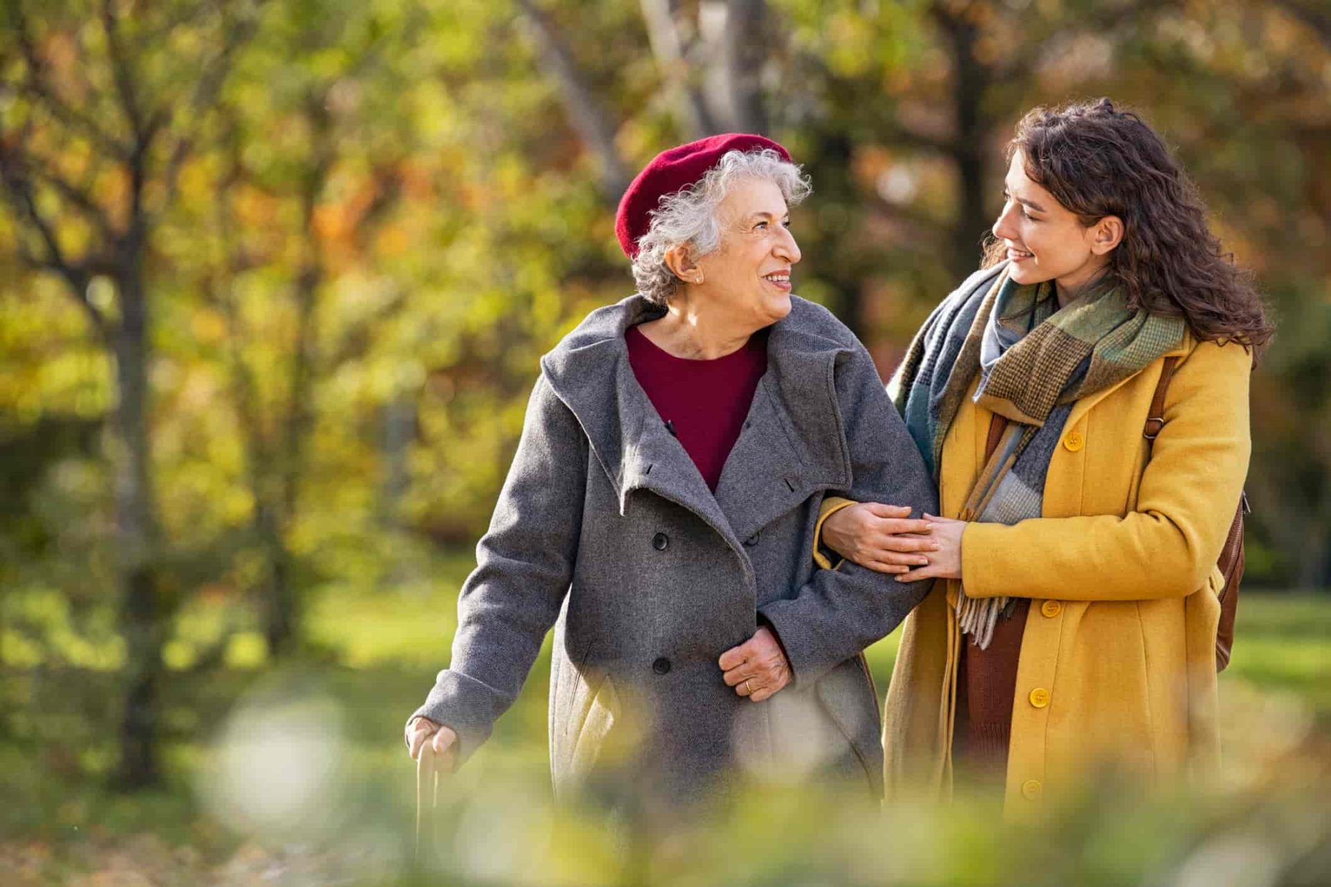 Innovative Dementia Therapies Whats New Two women walking outside